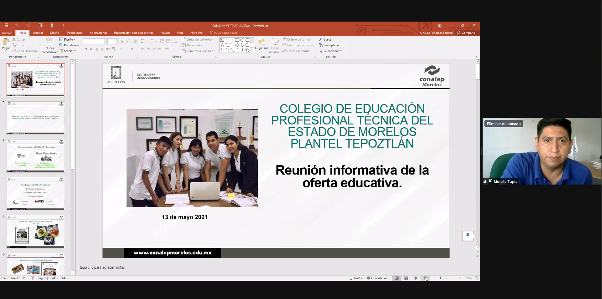 CONALEP Morelos presentó oferta educativa para el Ciclo Escolar 2021-2022