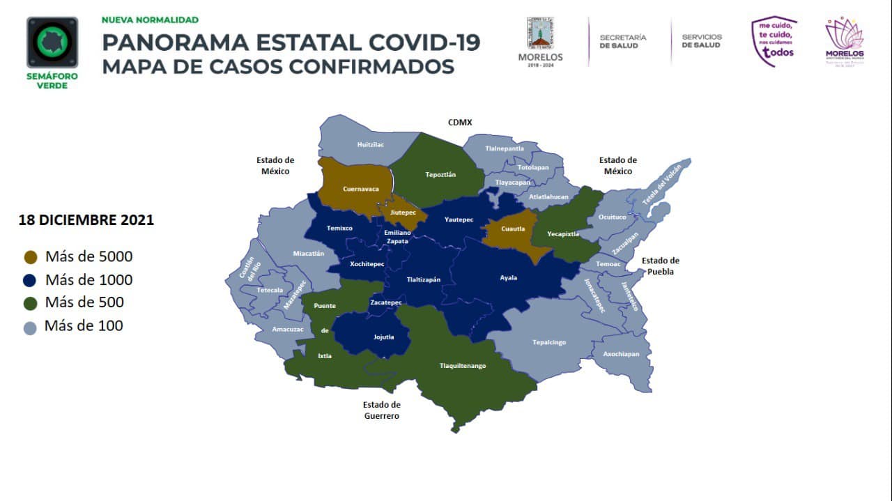 Casos Covid-19 en Morelos hoy 18 de diciembre: Número de contagiados, fallecidos y recuperados por Coronavirus en el Estado