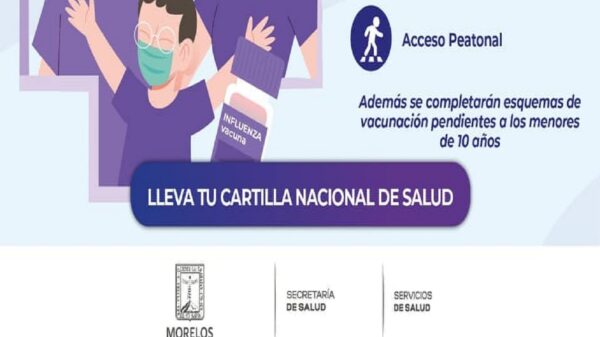 Vacunarán a menores de 5 a 9 años contra la influenza en cinco municipios de Morelos 