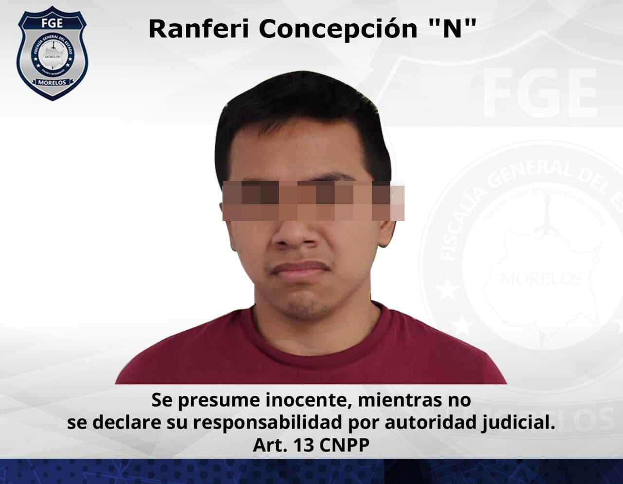 FGE detiene a Ranferi Concepción "N" por el feminicidio de Laura Janet de 19 años en Tetecala. El agresor era su novio 