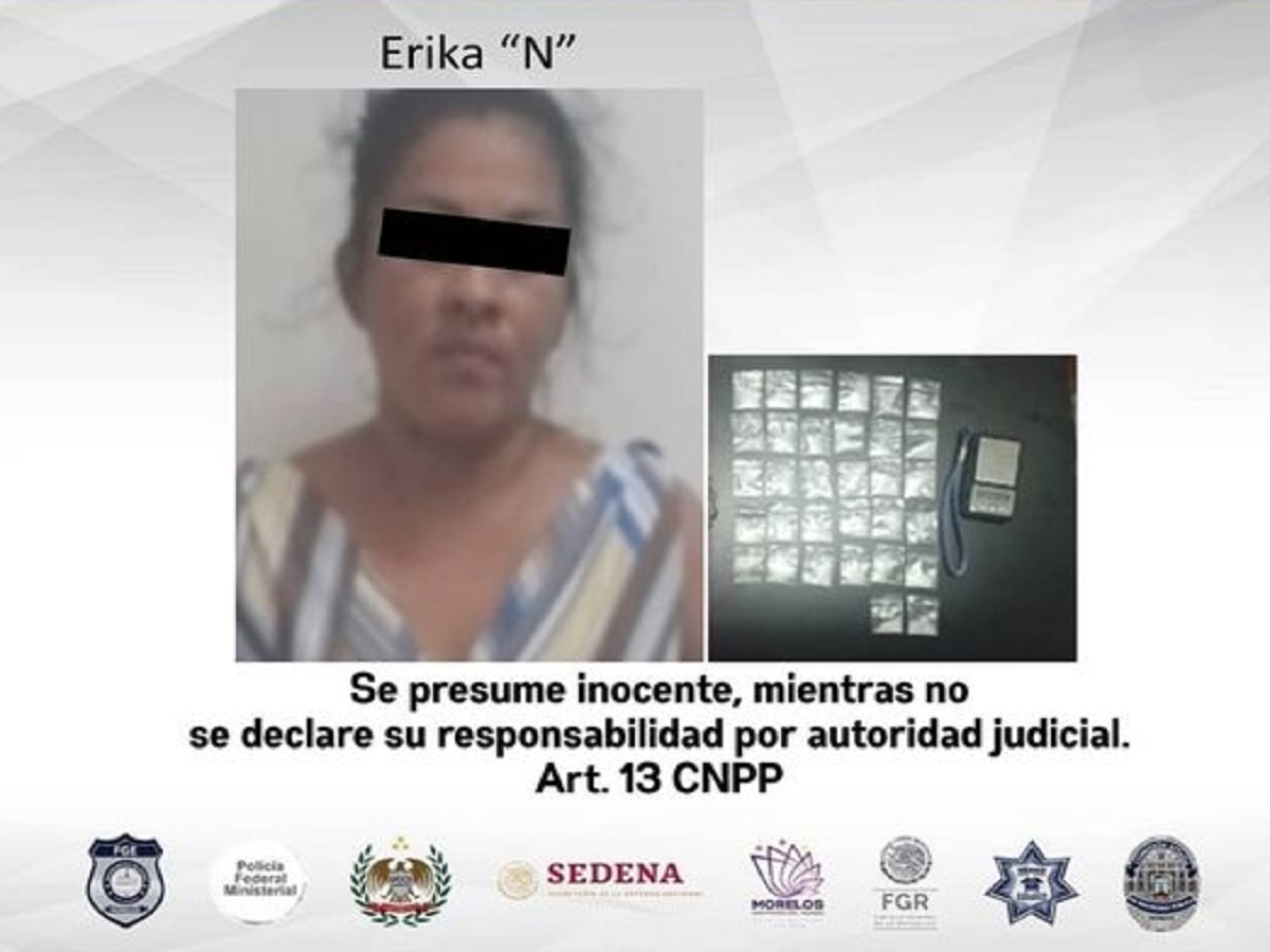 Detiene Policía Morelos a una mujer que intentaba vender cristal en el municipio de Tlaquiltenango