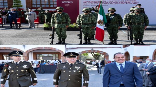 Atestigua el gobernador, Cuauhtémoc Blanco, la toma de posesión del nuevo comandante de la 24/a Zona Militar