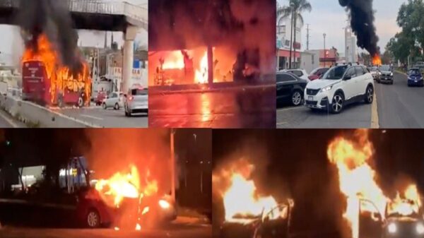 Queman en Jalisco y Guanajuato vehículos y establecimientos en respuesta a detención de jefes de bandas delictivas por parte de la Sedena 